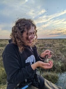 Bird researcher Olivia Maillet in the field near the Churchill Northern Studies Centre